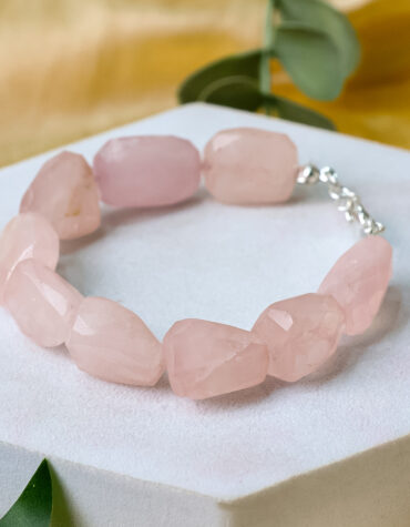 rose quartz faceted tumble bracelet