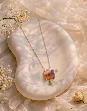 russian dendrite pendant silver c