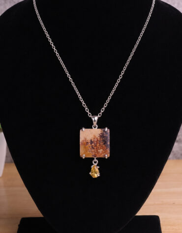 russian dendrite pendant silver c