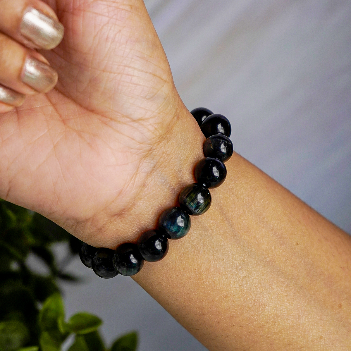 Shubhanjali Store - Blue Tiger Eye bracelet 10mm (4) blue tiger eye bracelet 10mm