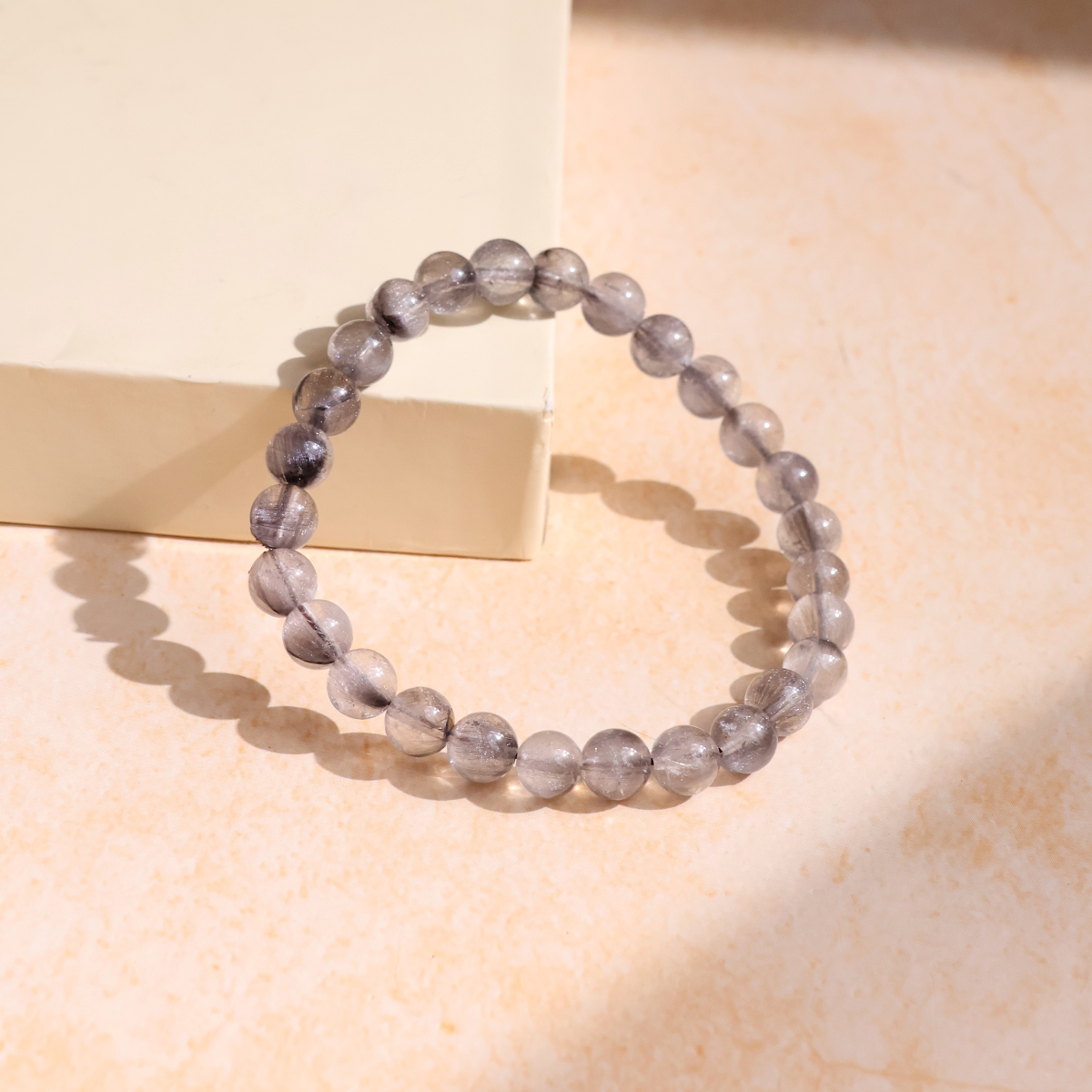 Silver Rutile Bracelet-Shubhanja;i (3) silver rutile bracelet 8mm