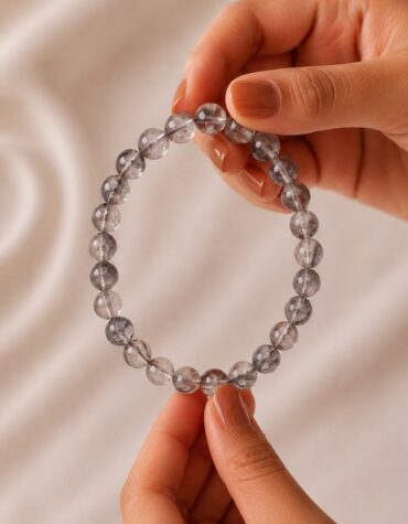 silver rutile bracelet 8mm