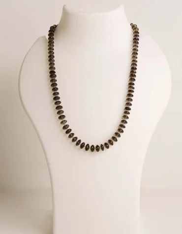 smokey quartz bati big faceted necklace