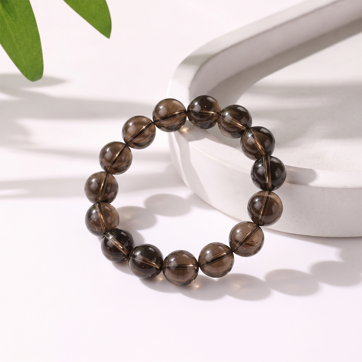 Smokey Quartz Bracelet-Shubhanjali store (1) smokey quartz bracelet 14mm
