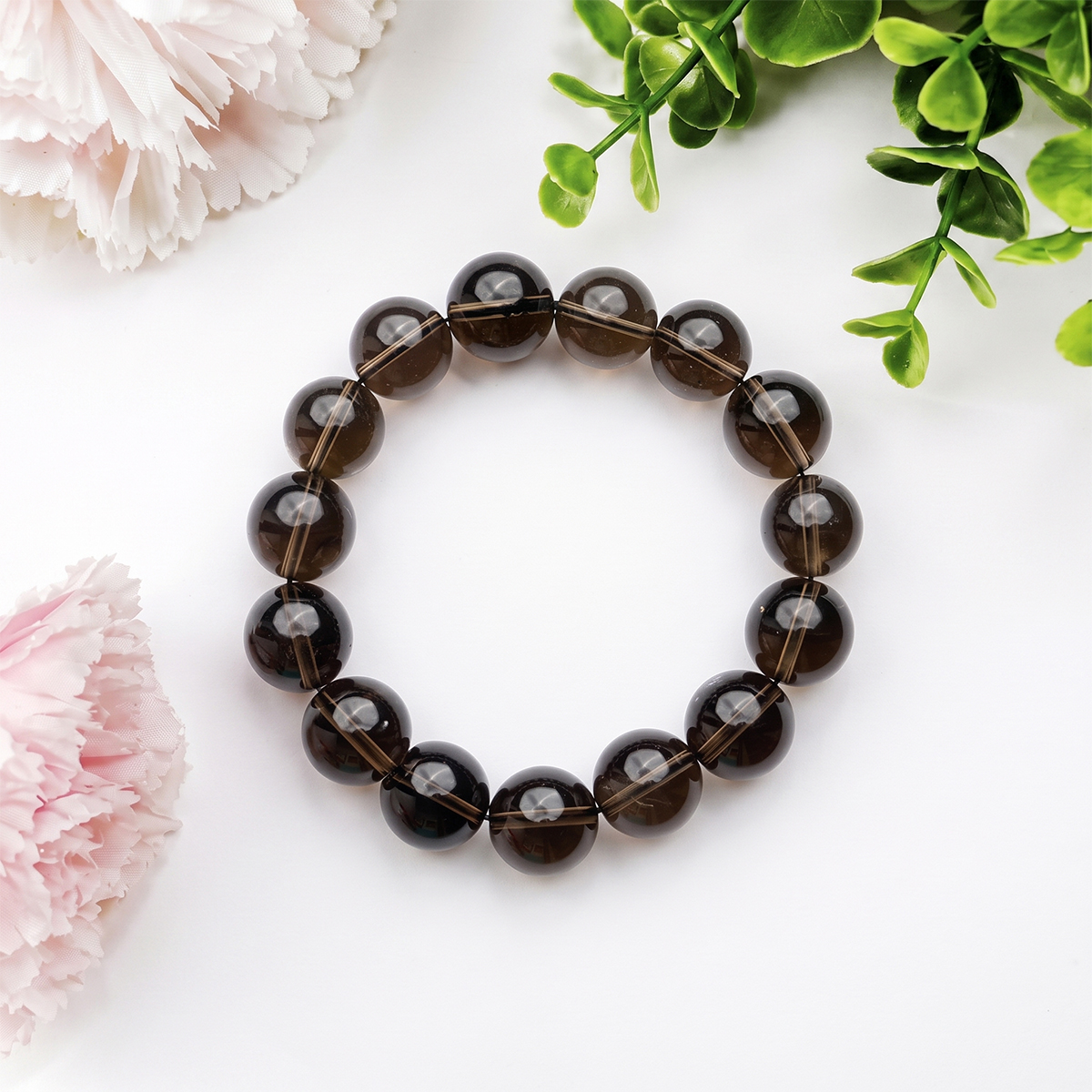 Smokey Quartz Bracelet-Shubhanjali store (2) smokey quartz bracelet 14mm