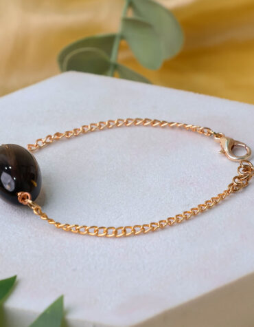 smokey quartz single tumble bracelet