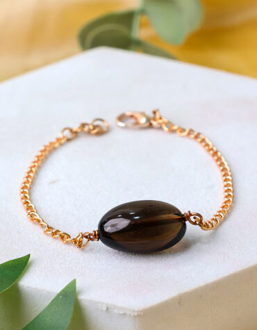 smokey quartz single tumble bracelet