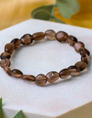 smokey quartz small tumble beads bracelet