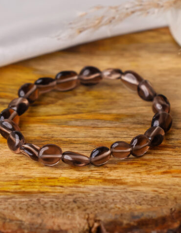 smokey quartz small tumble beads bracelet