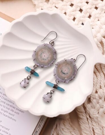 stalactite hanging silver earring