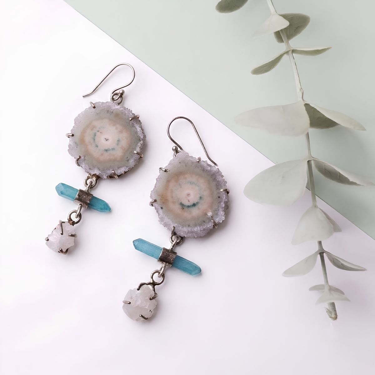 Stalactite Hanging silver earring-Shubhanjali Store (3) stalactite hanging silver earring