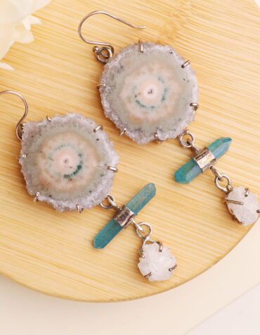 stalactite hanging silver earring