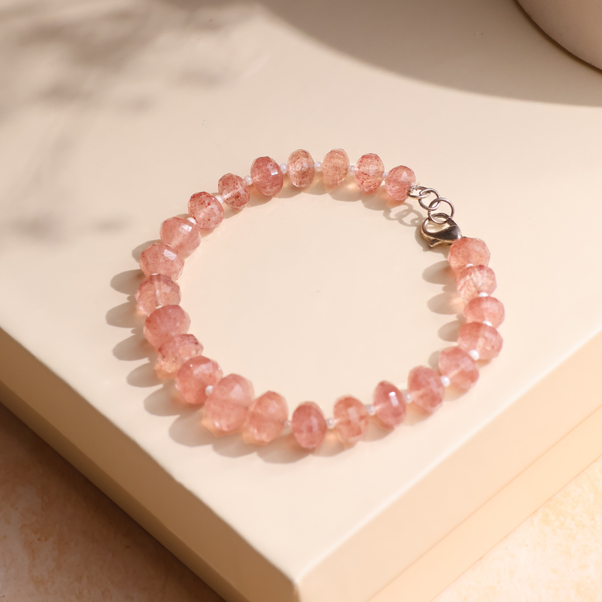 Strawberry Quartz Bati Faceted Big Bracelet-SHubhanjali Store (5) strawberry quartz bati faceted big bracelet