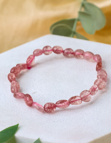 strawberry quartz small tumble bracelet