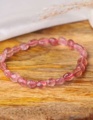 strawberry quartz small tumble bracelet
