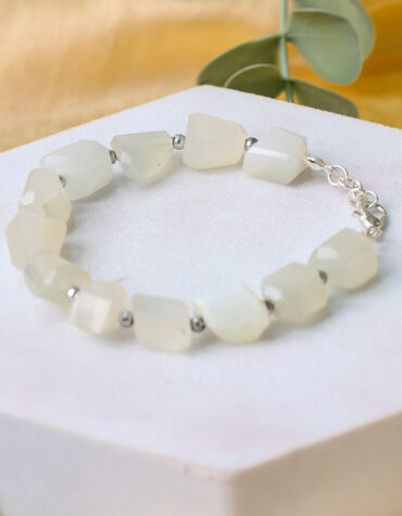 white moonstone faceted tumble bracelet