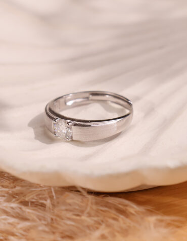 zircon small ring silver