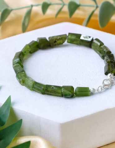 vesuvianite faceted tumble bracelet
