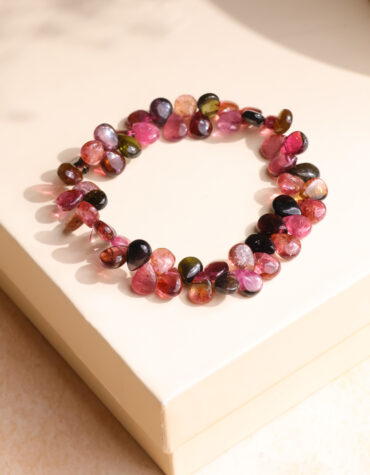 watermelon tourmaline drop beads bracelet