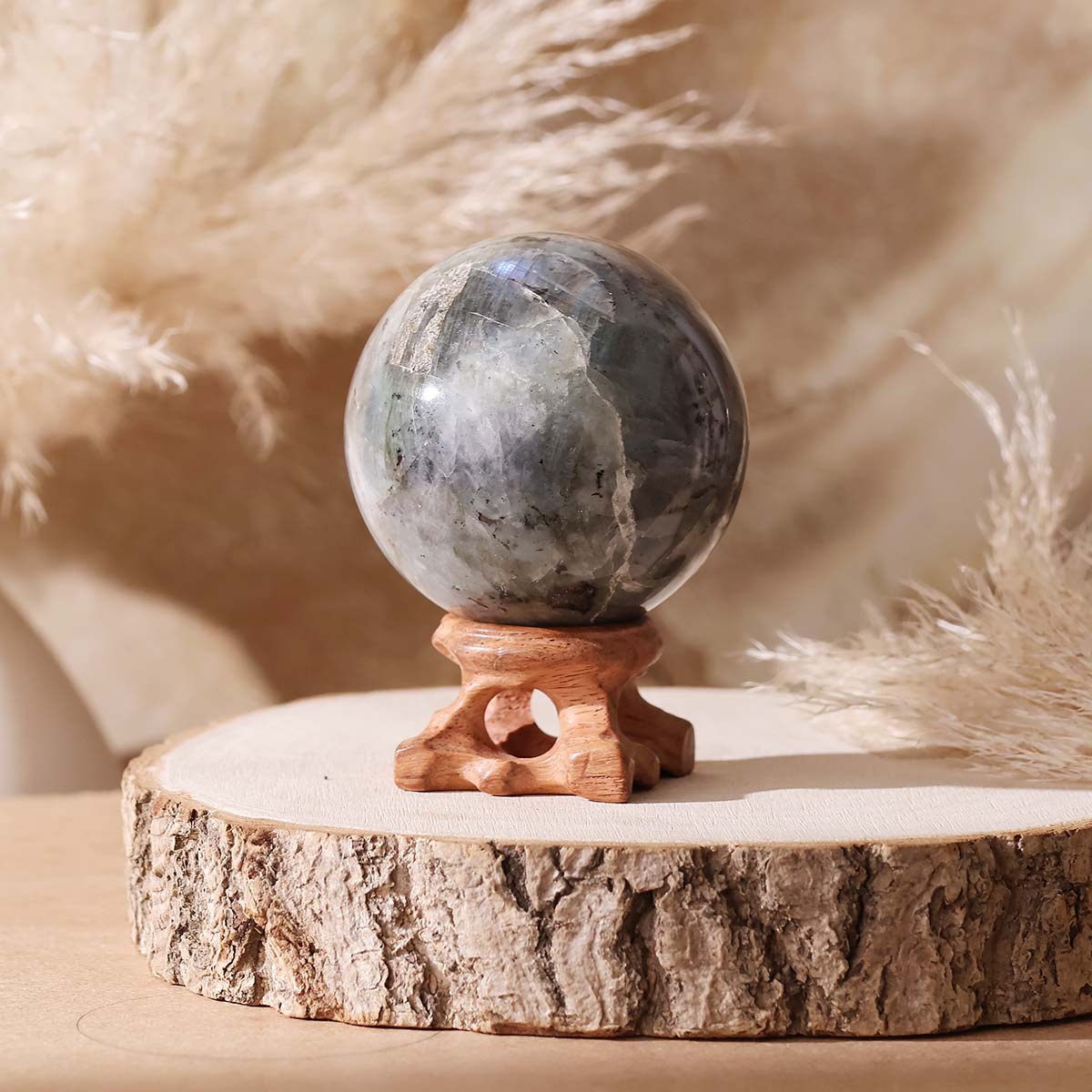 White Labradorite Ball (1)