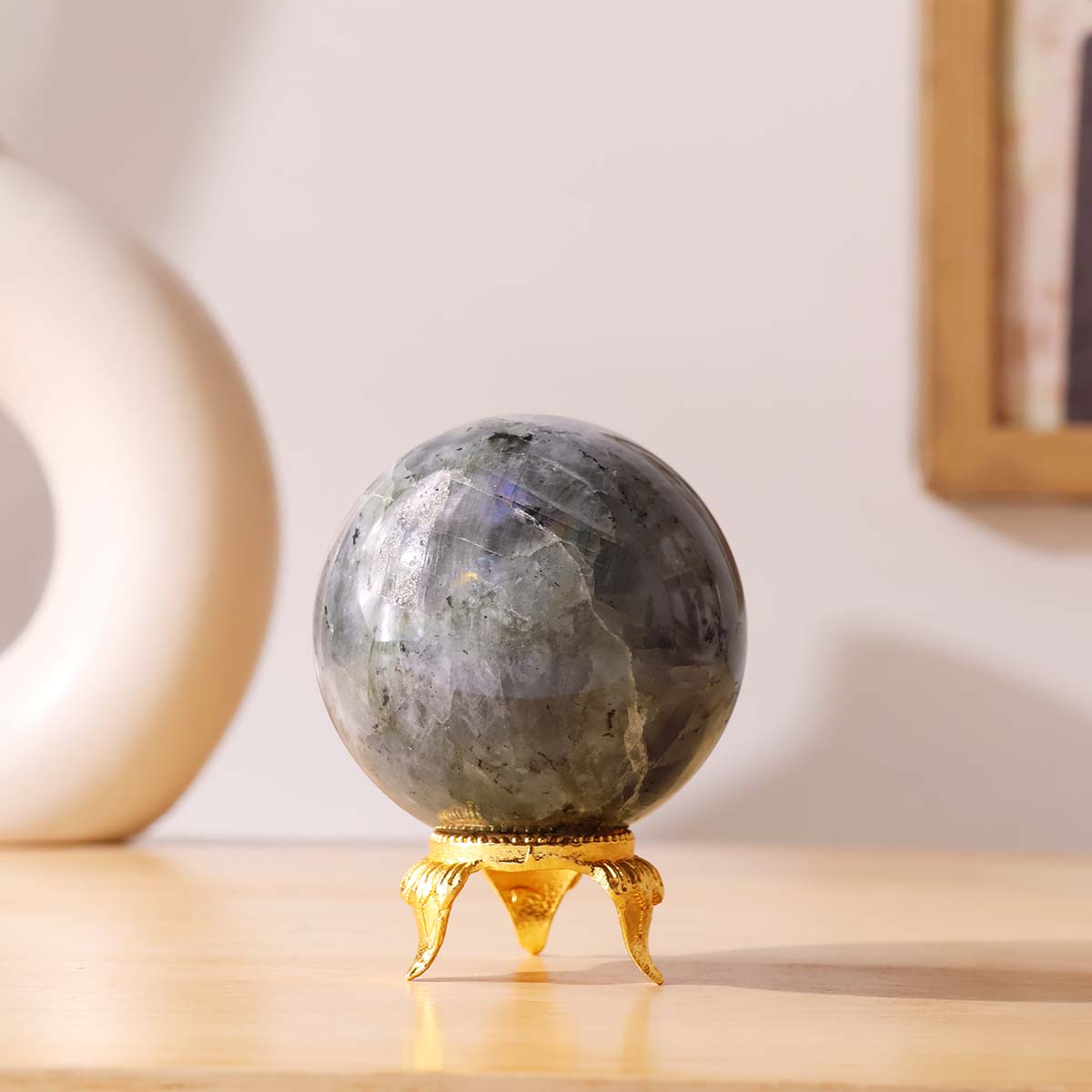 White Labradorite Ball (4)