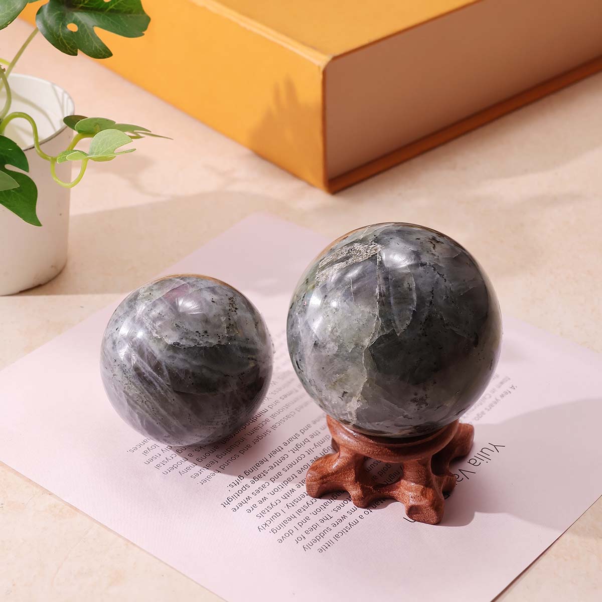 White Labradorite Ball (5)