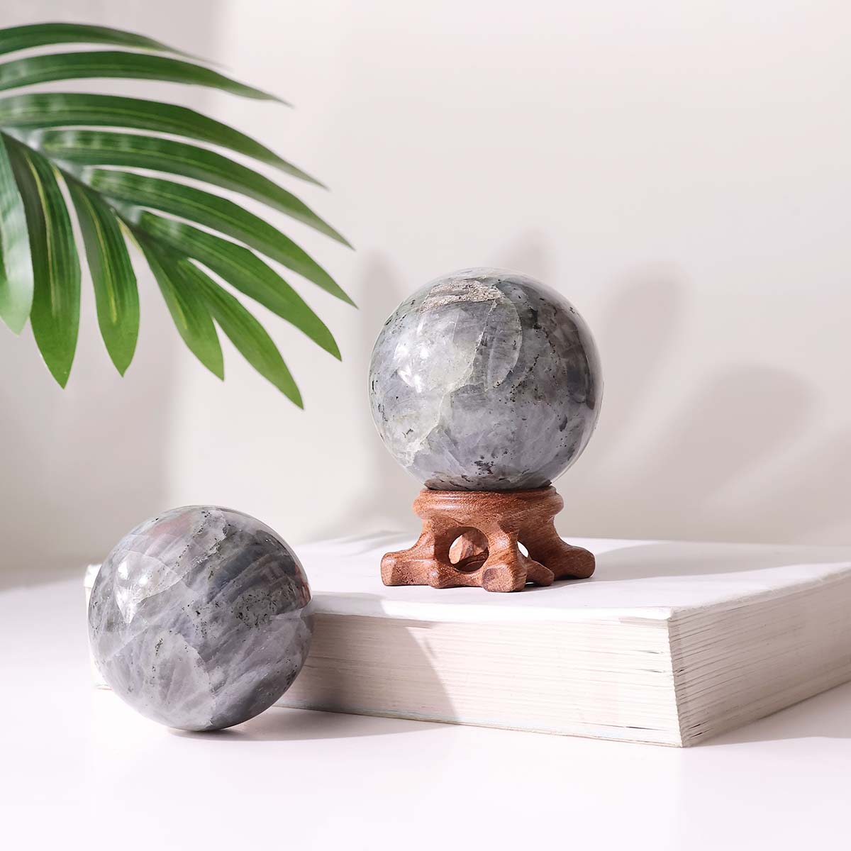 White Labradorite Ball (6)