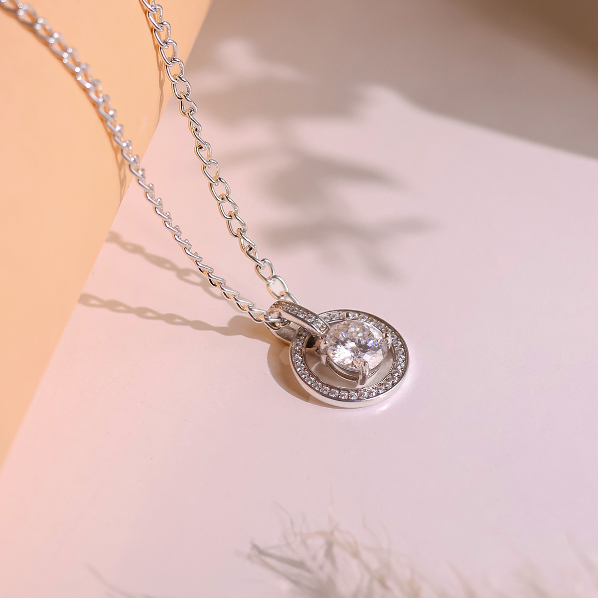 Zircon Round Pendant Silver-Shubhanjali Store (3) zircon round pendant silver