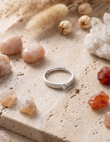 zircon small ring silver