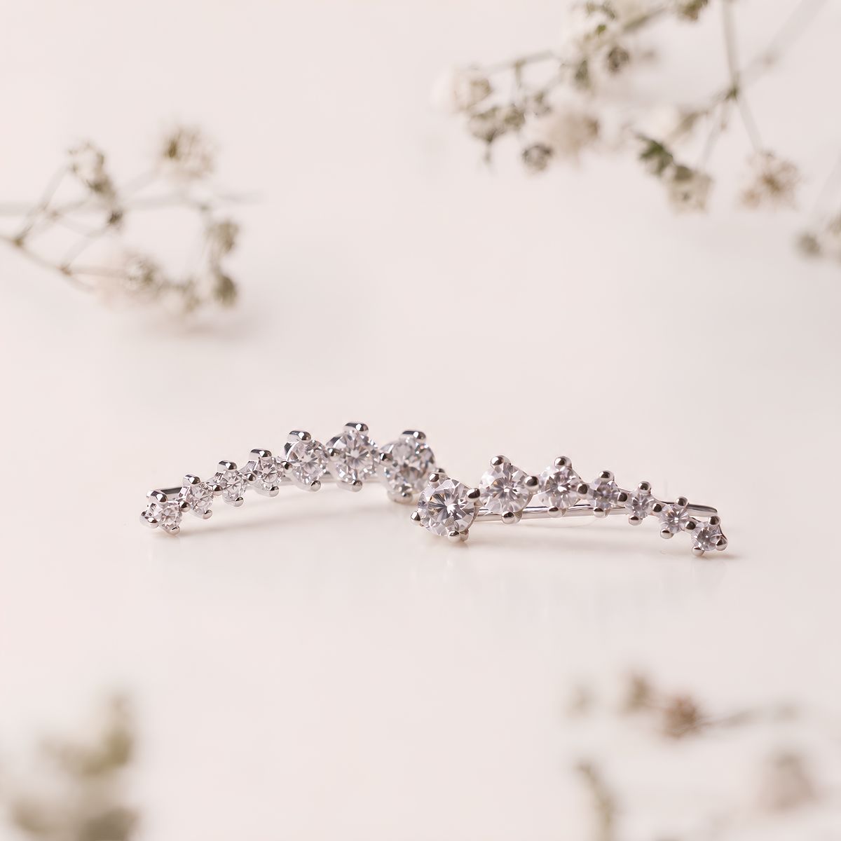 Zircon ear climber-Shubhanjali Store (1) zircon ear climber earring silver