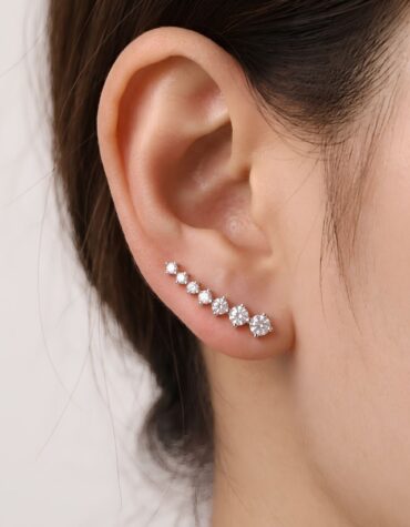 zircon ear climber earring silver
