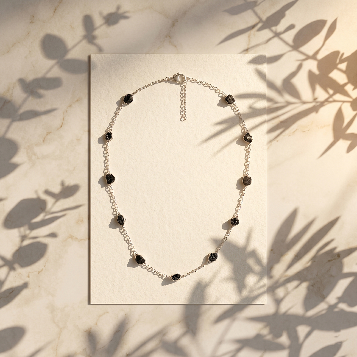 black Tourmaline Raw necklace silver-Shubhanjali Store (1) black tourmaline raw necklace silver