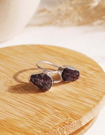 garnet double raw ring Shubhanjali Store