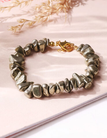 pyrite chips chain bracelet