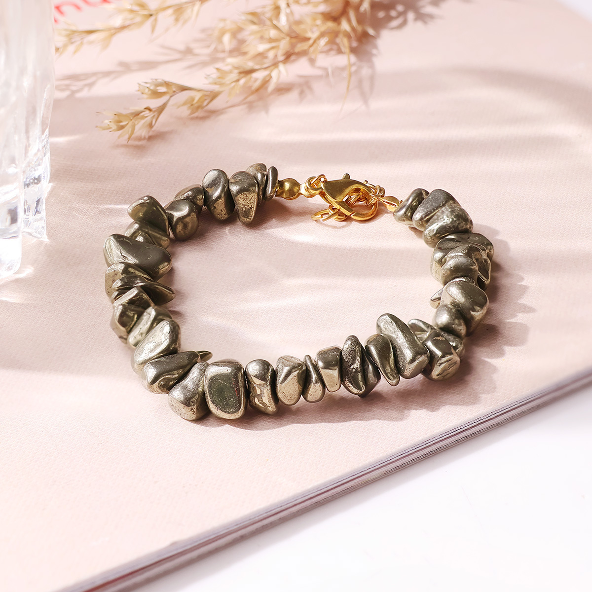 Pyrite Chips Chain Bracelet