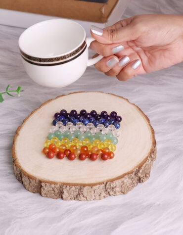 7 chakra beads square coaster