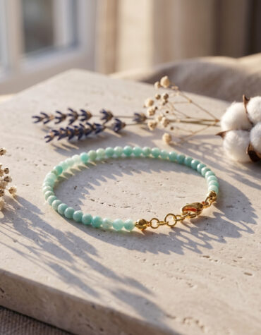 amazonite faceted chain bracelet 4mm