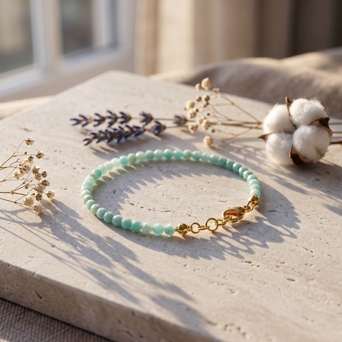 Amazonite Faceted Chain Bracelet 4mm-Shubhanjali Store (1) amazonite faceted chain bracelet 4mm