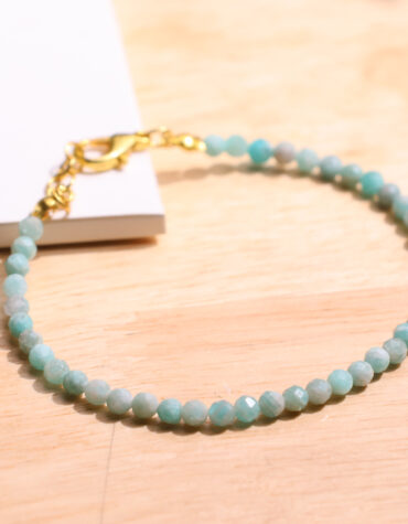 amazonite faceted chain bracelet 4mm
