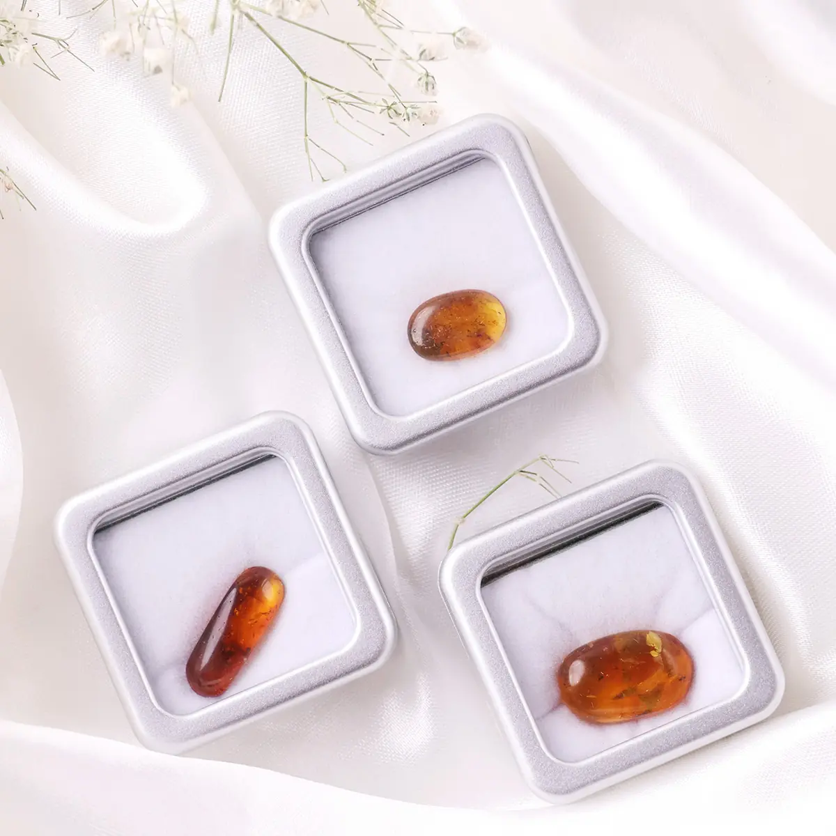 Amber Cabochon With Insect