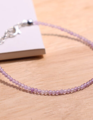 amethyst faceted chain bracelet 2 mm