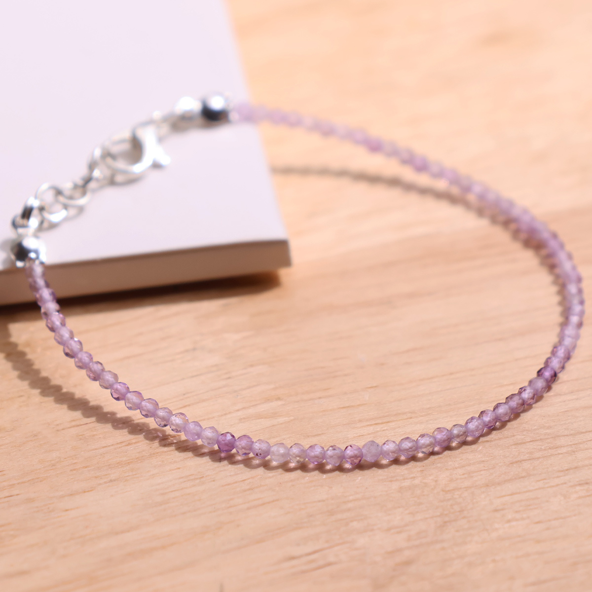 Amethyst Faceted 2 MM Chain Bracelet-Shubhanjali Store (1) amethyst faceted chain bracelet 2 mm