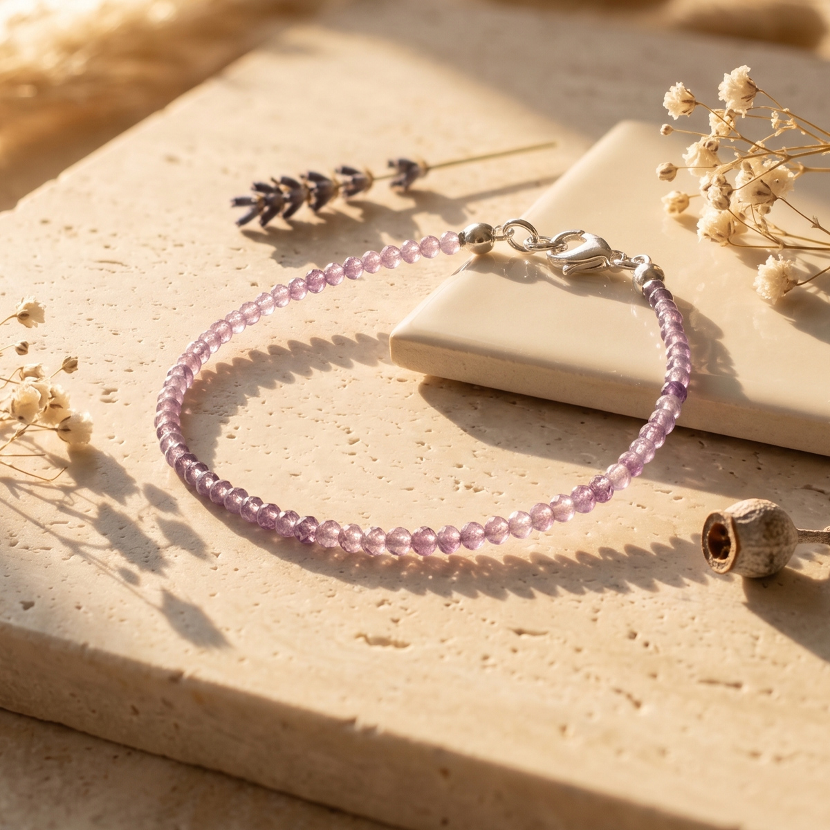 Amethyst Faceted 2 MM Chain Bracelet-Shubhanjali Store (4) amethyst faceted chain bracelet 2 mm