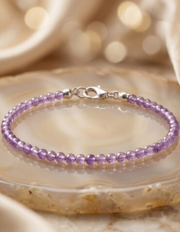 amethyst faceted chain bracelet 2 mm