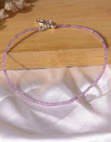 amethyst faceted anklet 2 mm