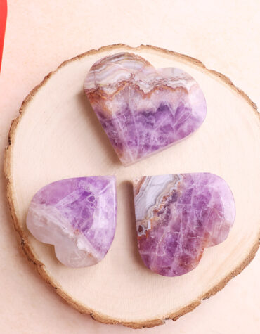 amethyst with crazy lace agate heart
