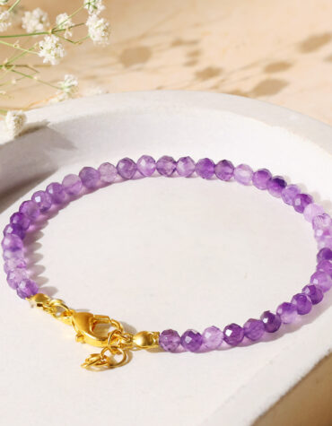 amethyst faceted chain bracelet 4mm