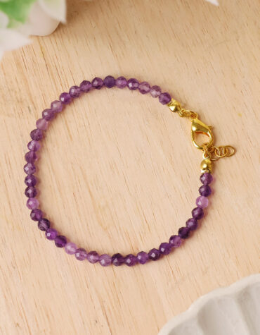 amethyst faceted chain bracelet 4mm