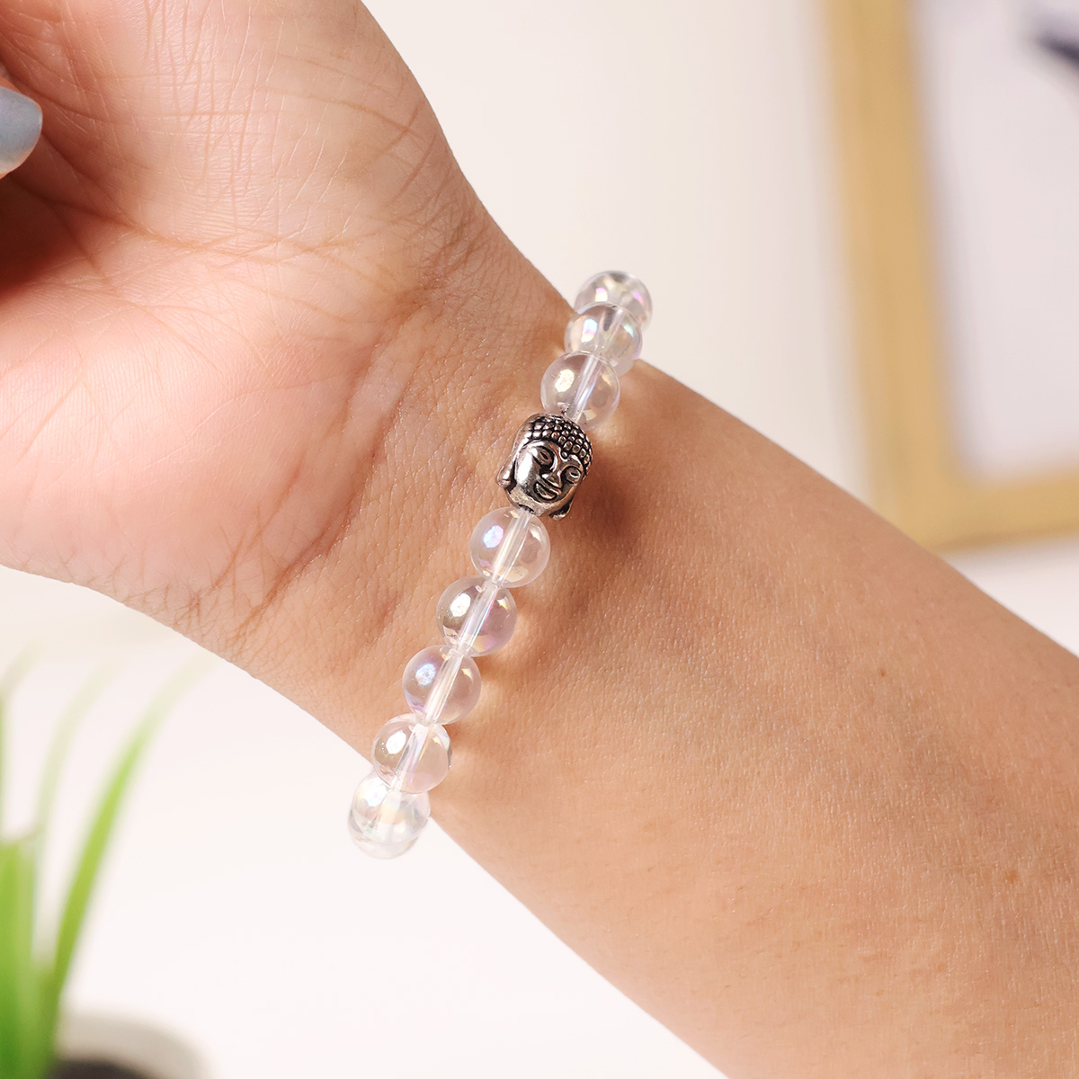 Angel Aura Quartz Buddha Bracelet 8 mm-Shubhanjali Store (3) angel aura quartz buddha bracelet 8 mm