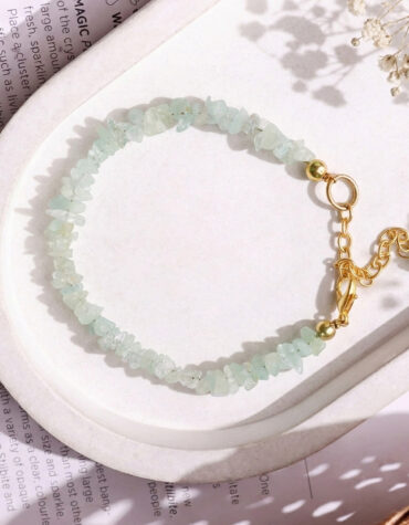 aquamarine chips chain bracelet